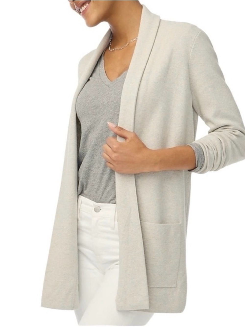 J. Crew Chelsea sweater blazer in Heather Light Grey Size XLarge